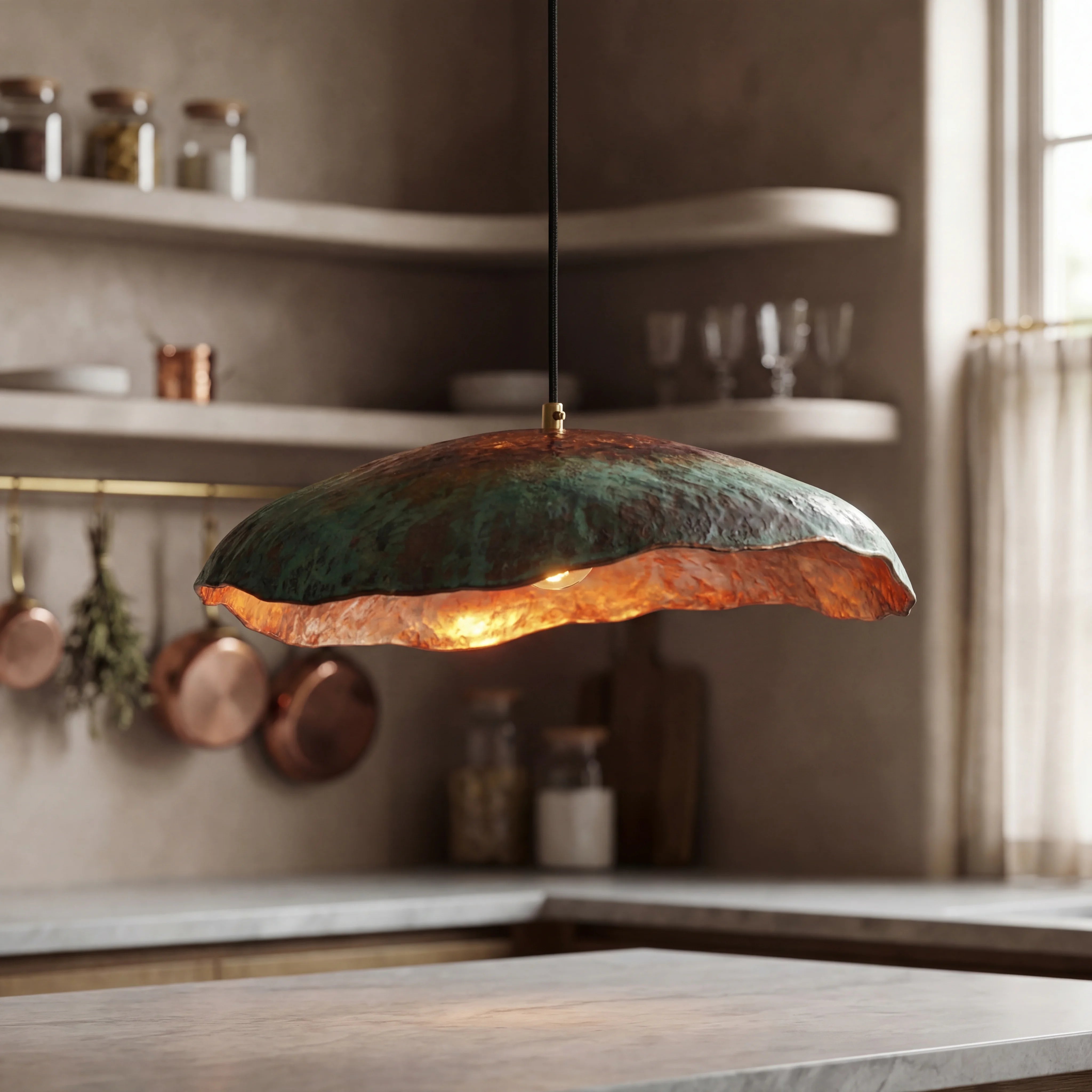 Petal Vintage Copper Hanging Lamp
