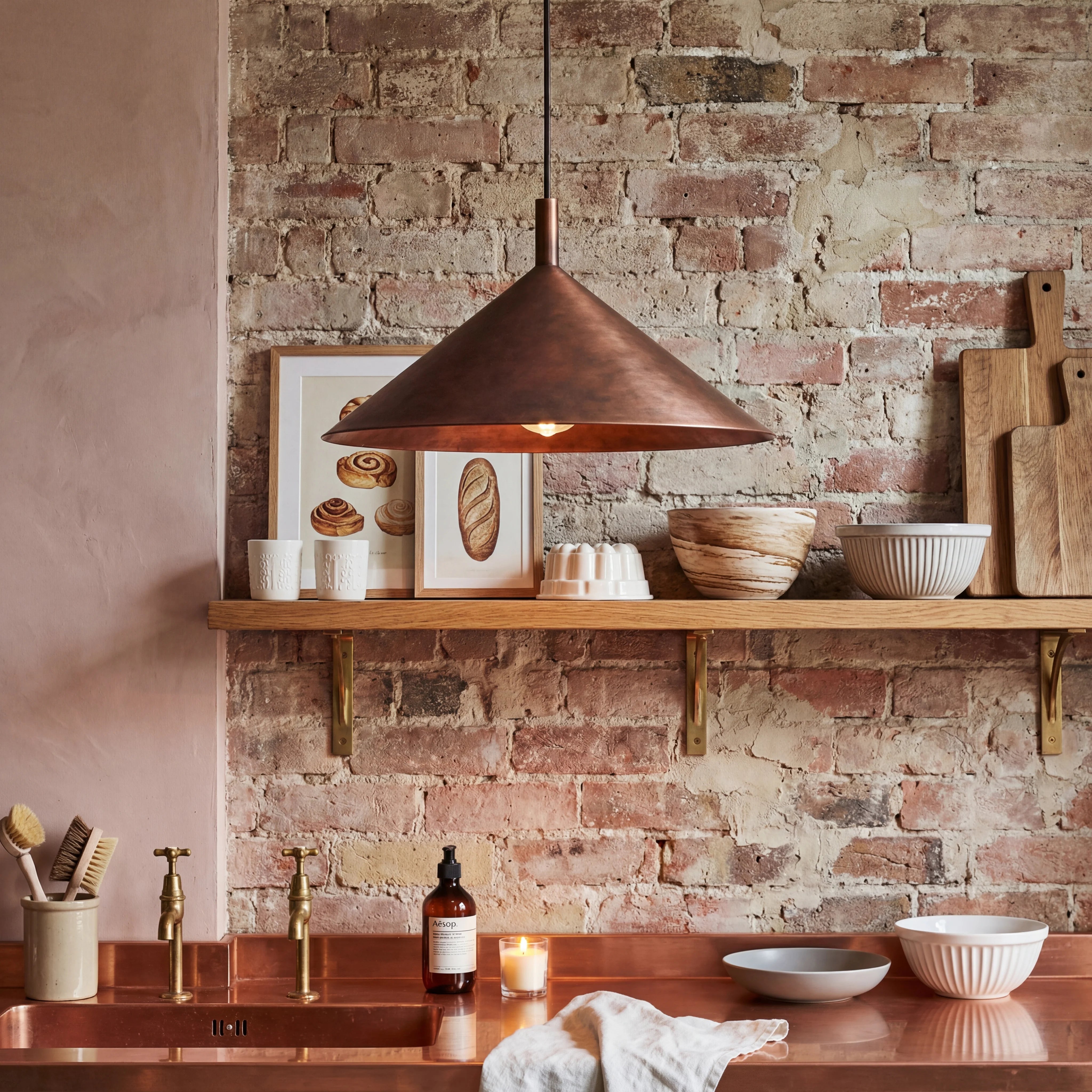 Kono Vintage Copper Pendant Lamp
