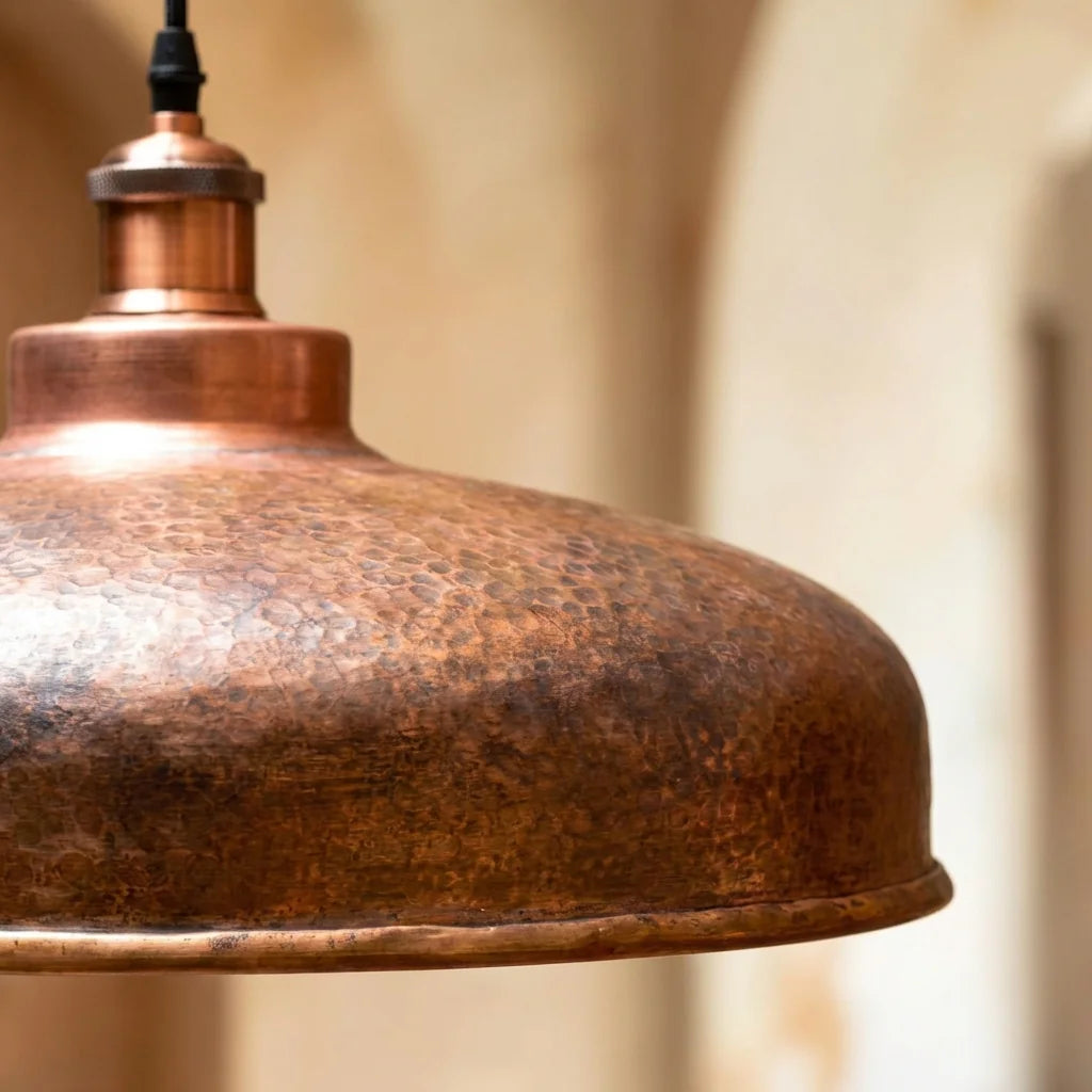 Barn Vintage Hammered Copper Pendant Lamp