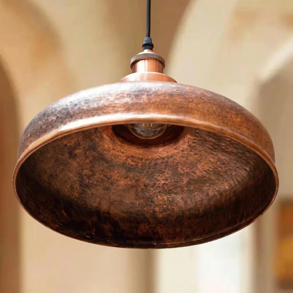 Barn Vintage Hammered Copper Pendant Lamp