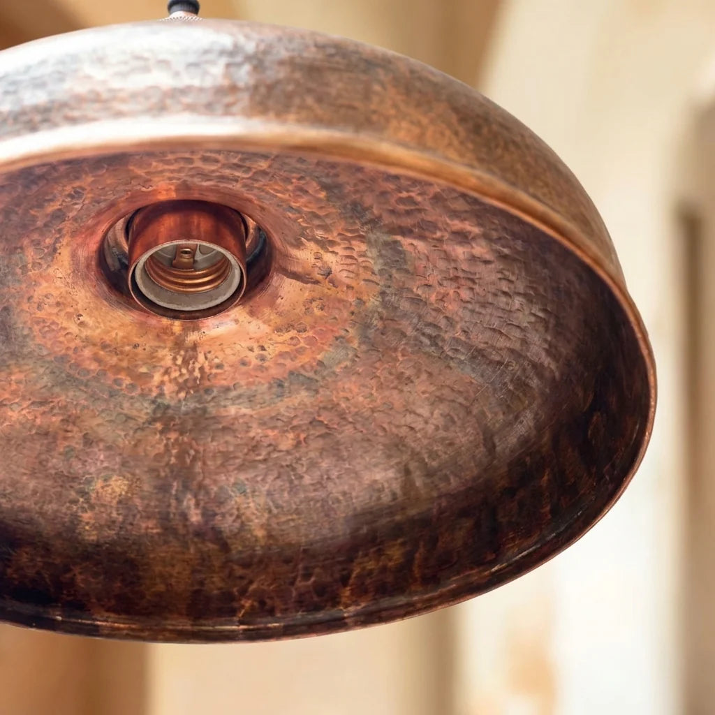 Barn Vintage Hammered Copper Pendant Lamp