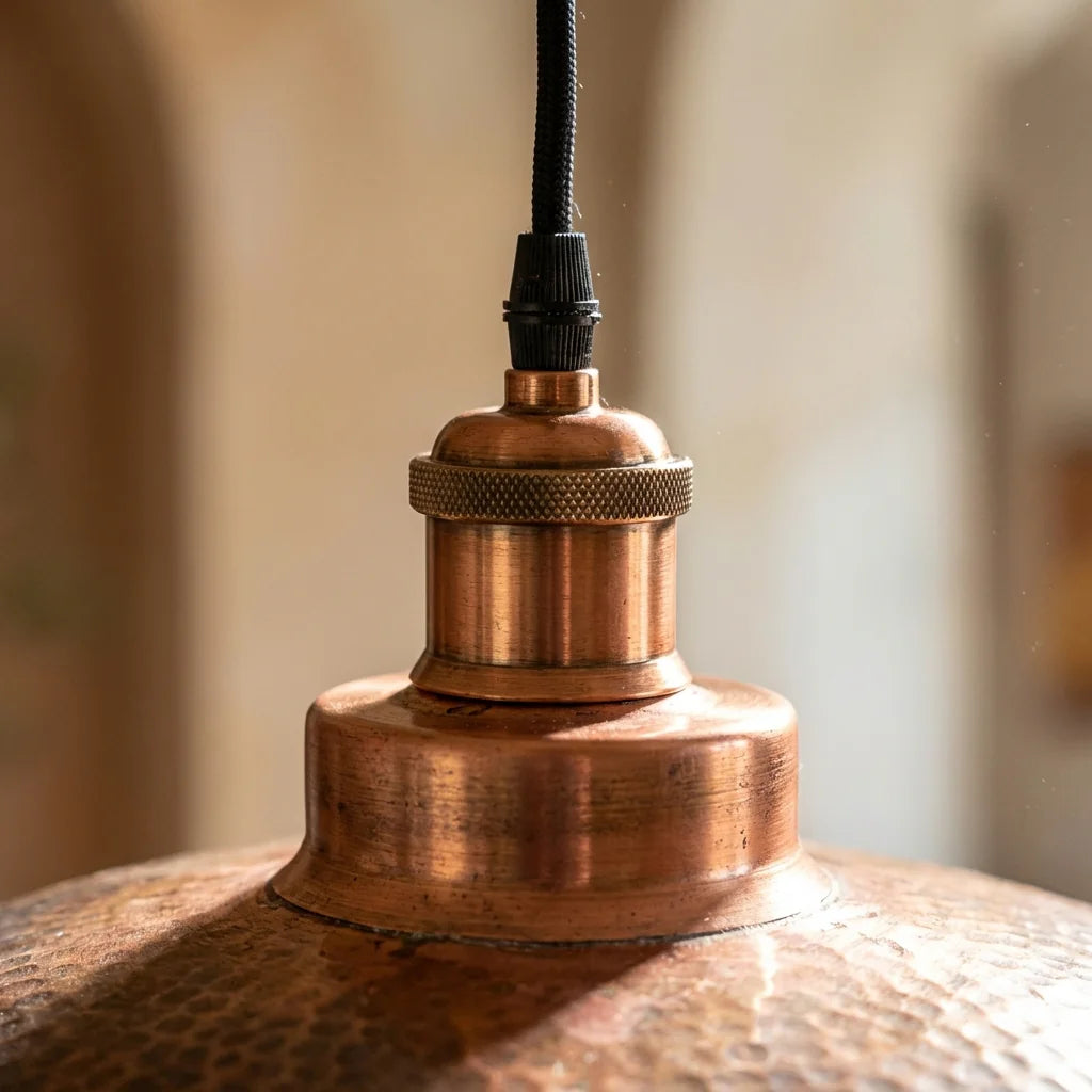 Barn Vintage Hammered Copper Pendant Lamp