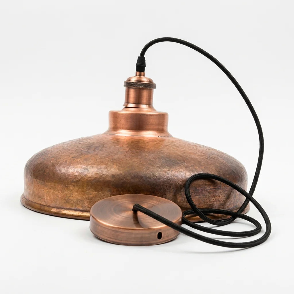Barn Vintage Hammered Copper Pendant Lamp