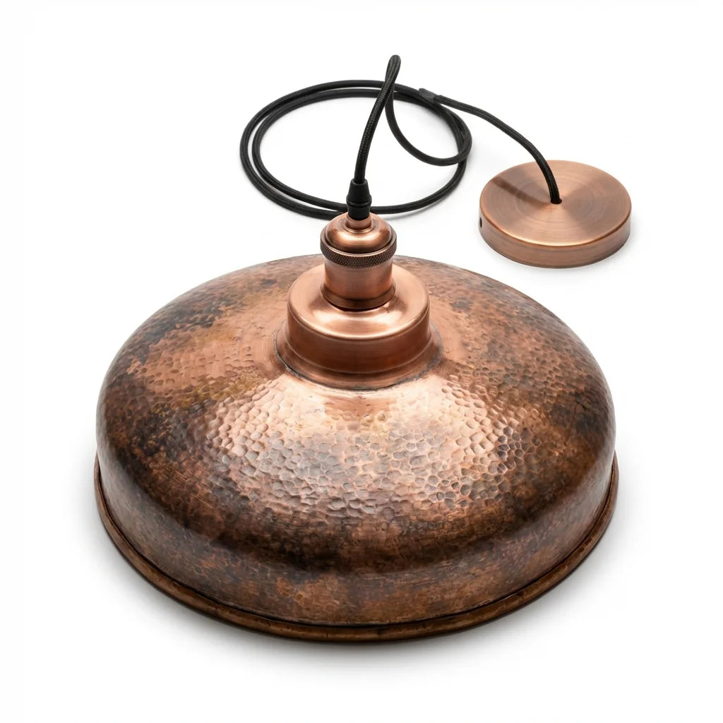 Barn Vintage Hammered Copper Pendant Lamp