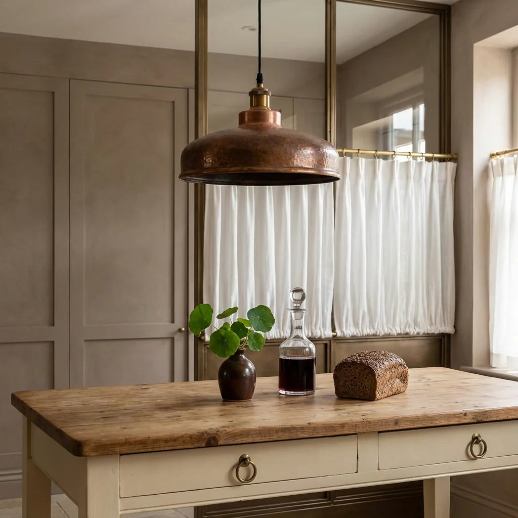 Barn Vintage Hammered Copper Pendant Lamp