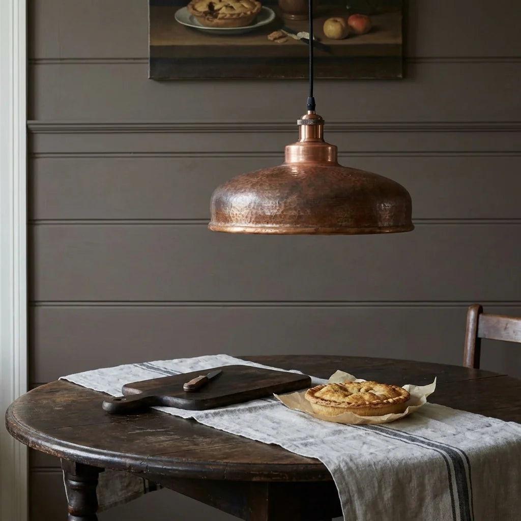 Barn Vintage Hammered Copper Pendant Lamp