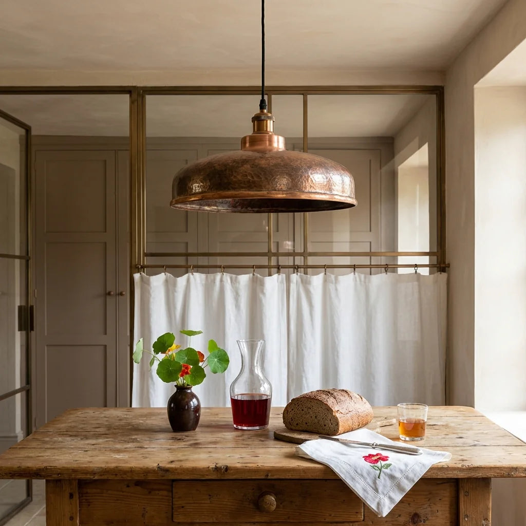Barn Vintage Hammered Copper Pendant Lamp