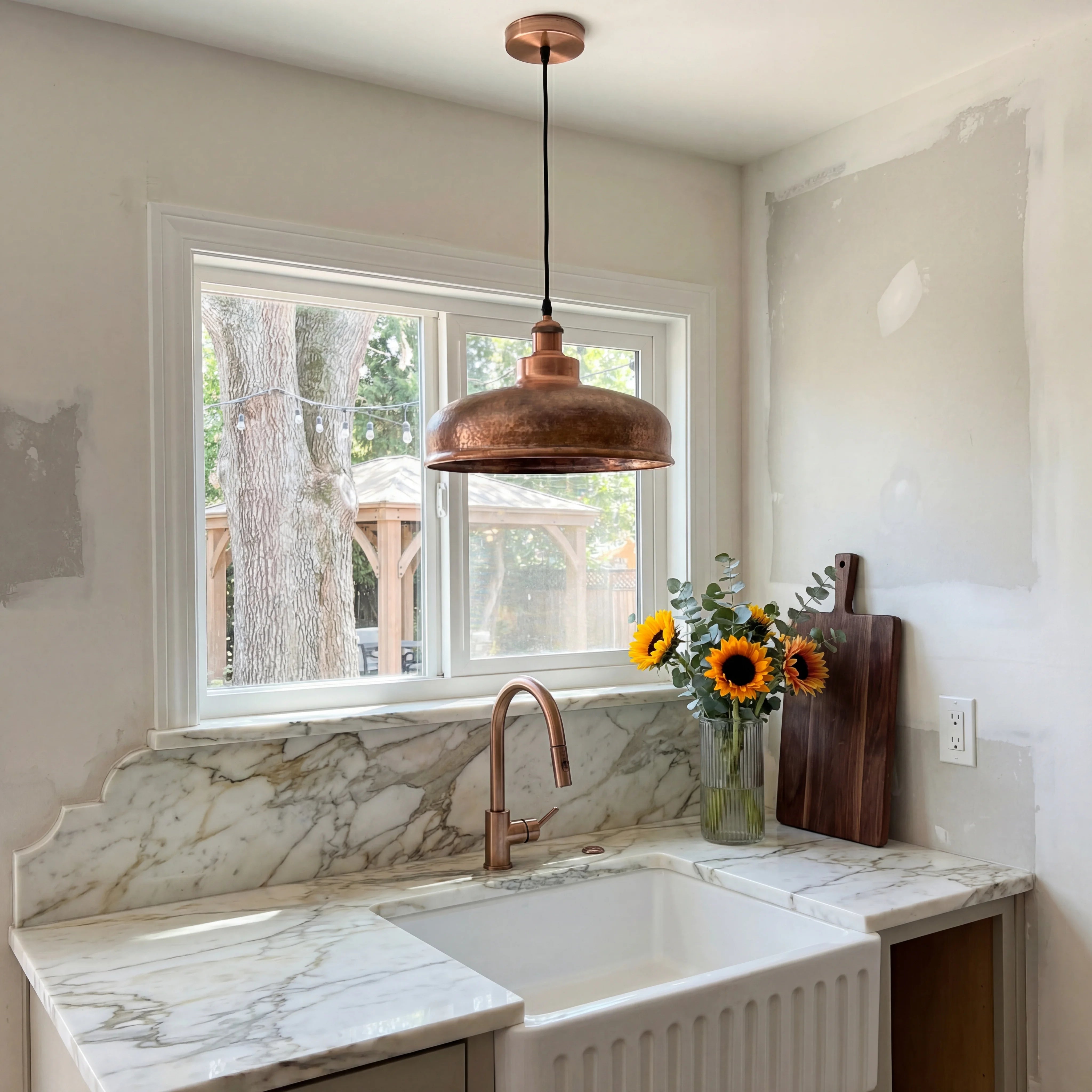 Barn Vintage Hammered Copper Pendant Lamp